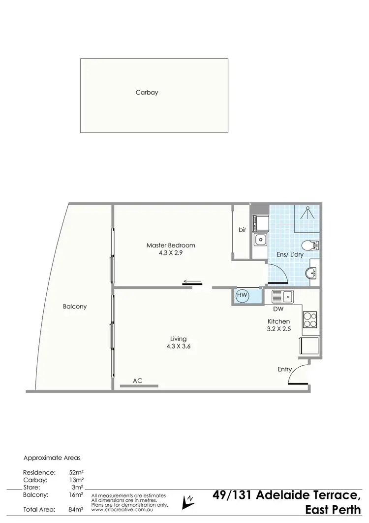 Floorplan of Homely apartment listing, 49/131 Adelaide Terrace, East Perth WA 6004