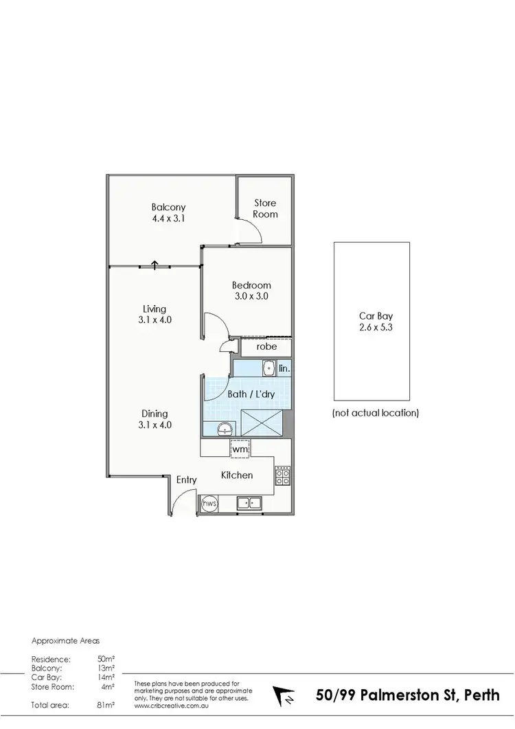 Floorplan of Homely apartment listing, 50/99 Palmerston Street, Perth WA 6000
