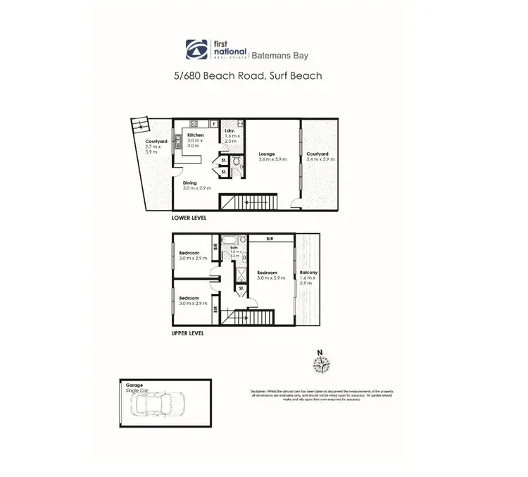 Floorplan of Homely townhouse listing, 5/680 Beach Road, Surf Beach NSW 2536