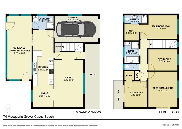 Floorplan of Homely house listing, 74 Macquarie Grove, Caves Beach NSW 2281