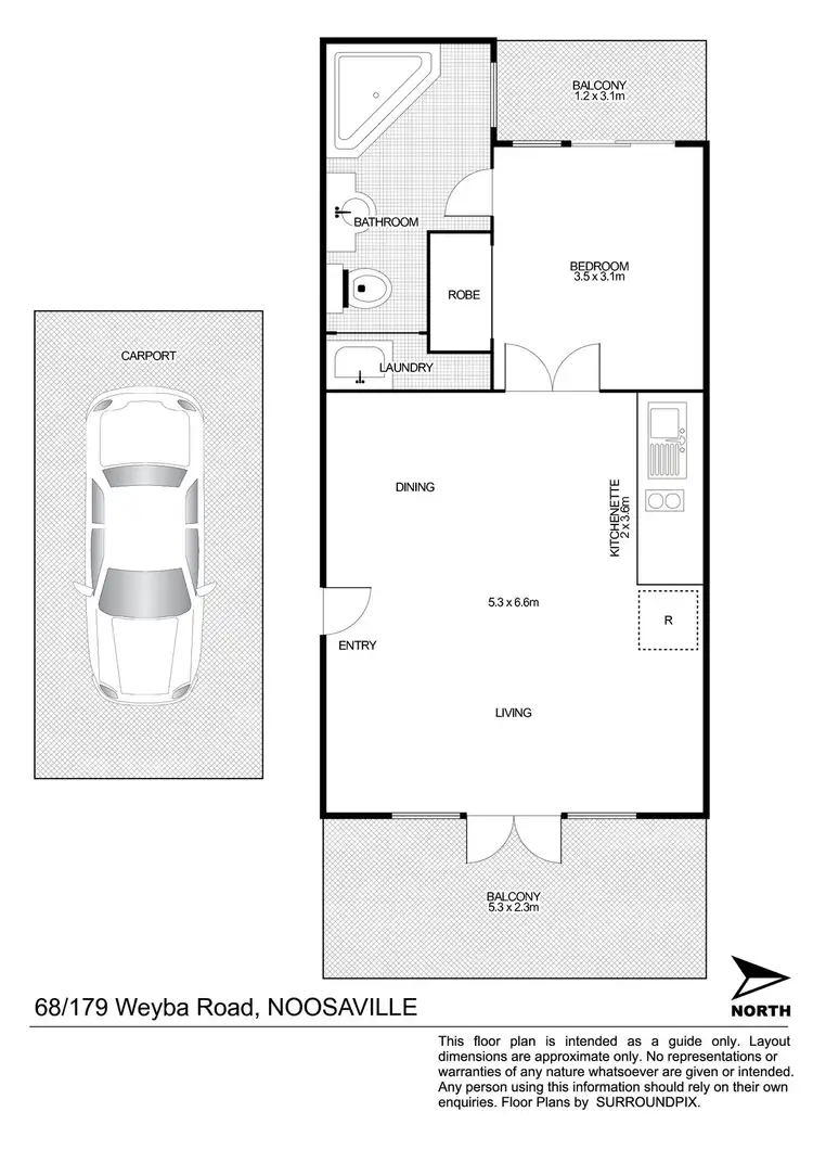 Floorplan of Homely unit listing, 68/179 Weyba Road, Noosaville QLD 4566
