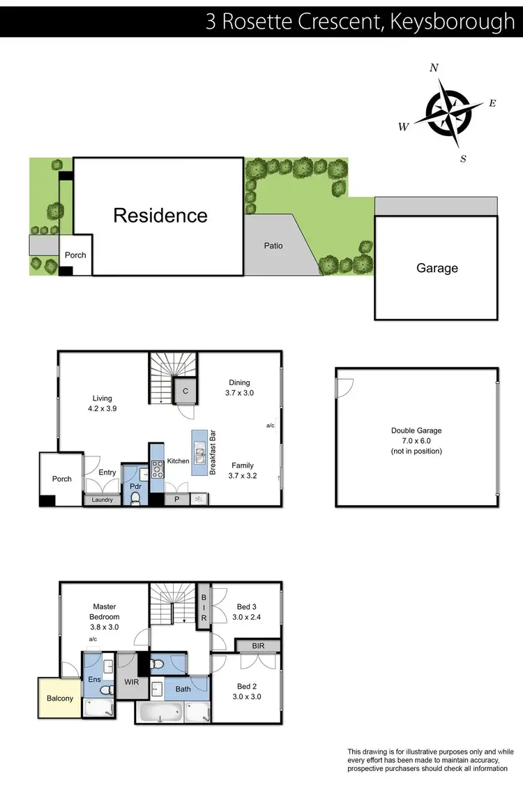 Floorplan of Homely house listing, 3 Rosette Crescent, Keysborough VIC 3173