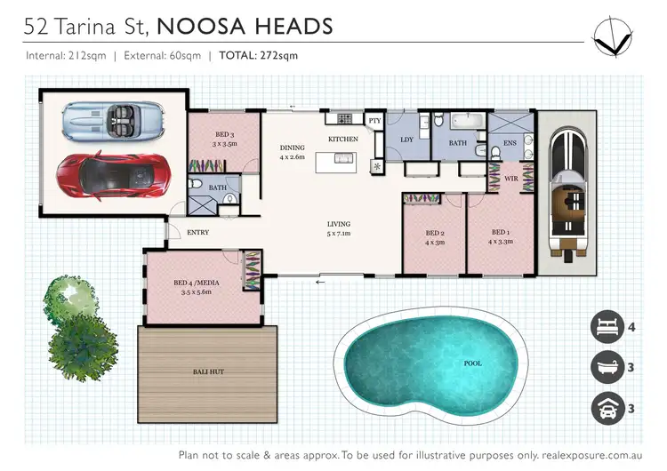 Floorplan of Homely house listing, 52 Tarina Street, Noosa Heads QLD 4567