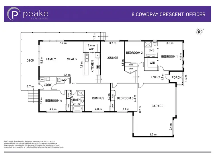 Floorplan of Homely house listing, 8 Cowdray Crescent, Officer VIC 3809