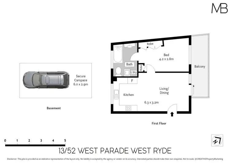 Floorplan of Homely unit listing, 13/52 West Parade, West Ryde NSW 2114