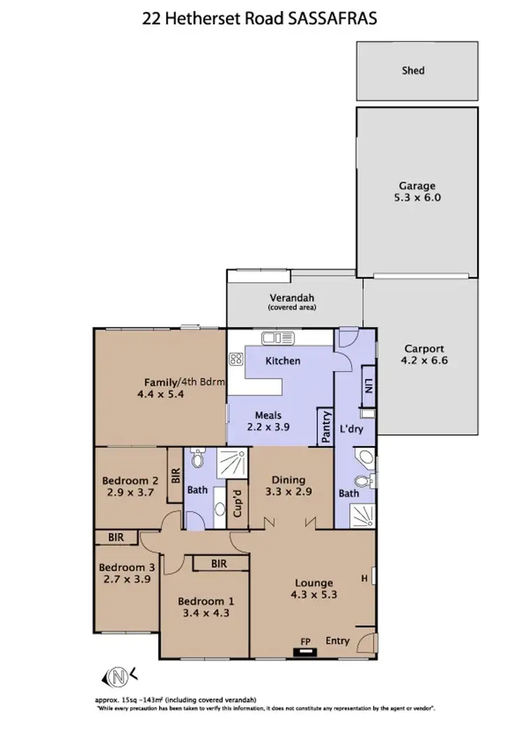 Floorplan of Homely house listing, 22 Hethersett Road, Sassafras VIC 3787