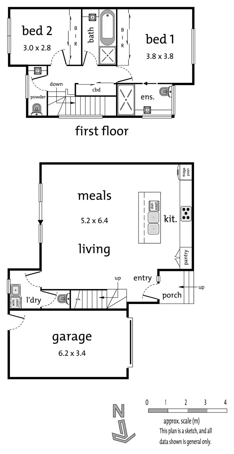 Floorplan of Homely townhouse listing, 2/12 Greendale Road, Doncaster East VIC 3109