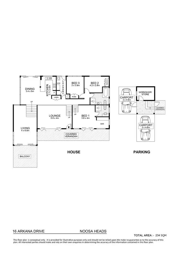 Floorplan of Homely house listing, 16 Arkana Drive, Noosa Heads QLD 4567