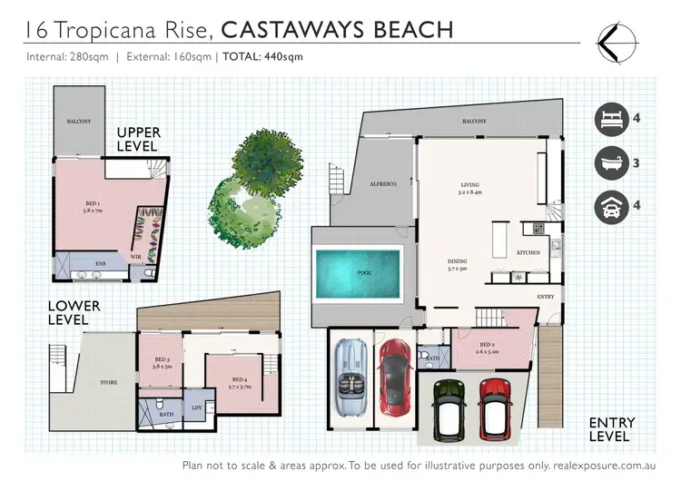Floorplan of Homely house listing, 16 Tropicana Rise, Castaways Beach QLD 4567