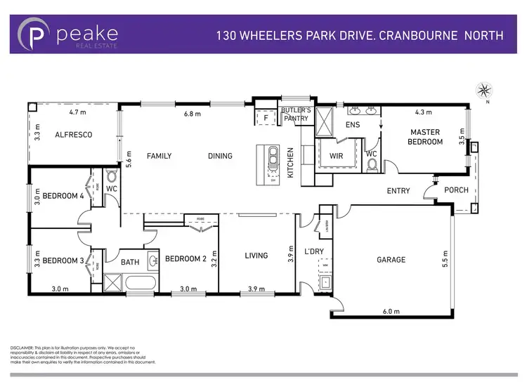 Floorplan of Homely house listing, 130 Wheelers Park Drive, Cranbourne North VIC 3977