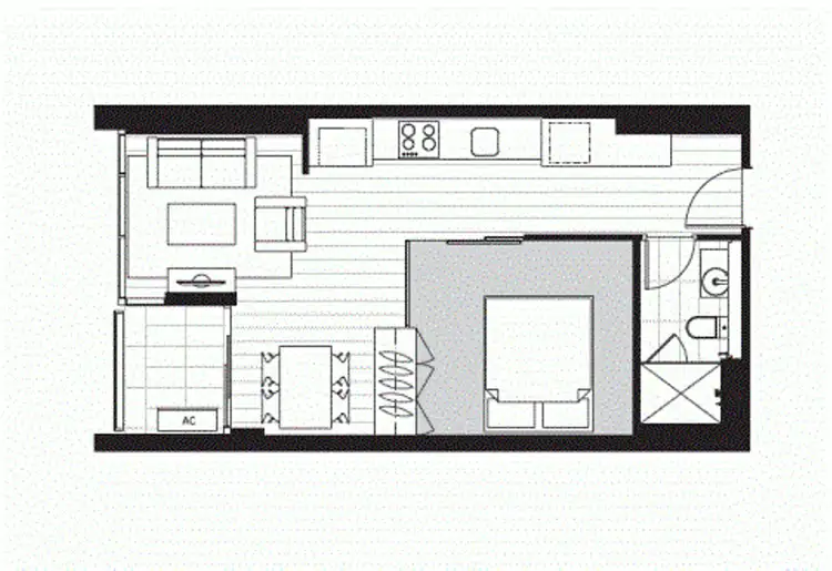 Floorplan of Homely apartment listing, 18-06/33 Rose Lane, Melbourne VIC 3000