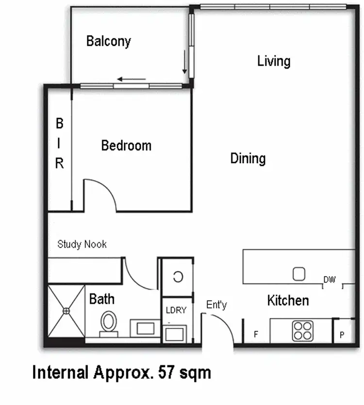 Floorplan of Homely apartment listing, 508/70 Queens Road, Melbourne VIC 3000