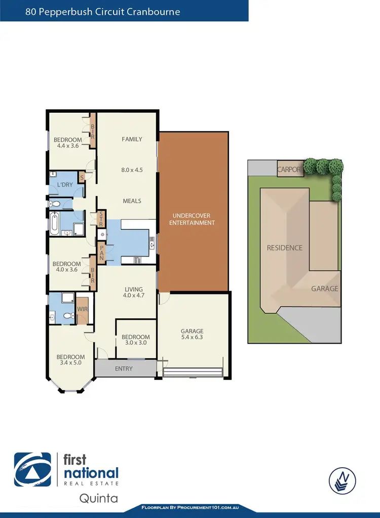 Floorplan of Homely house listing, 80 Pepperbush Circuit, Cranbourne VIC 3977