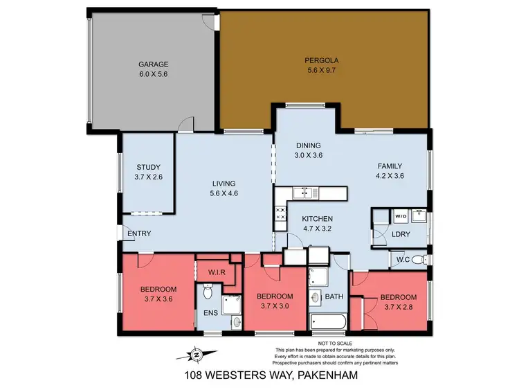 Floorplan of Homely house listing, 108 Webster Way, Pakenham VIC 3810