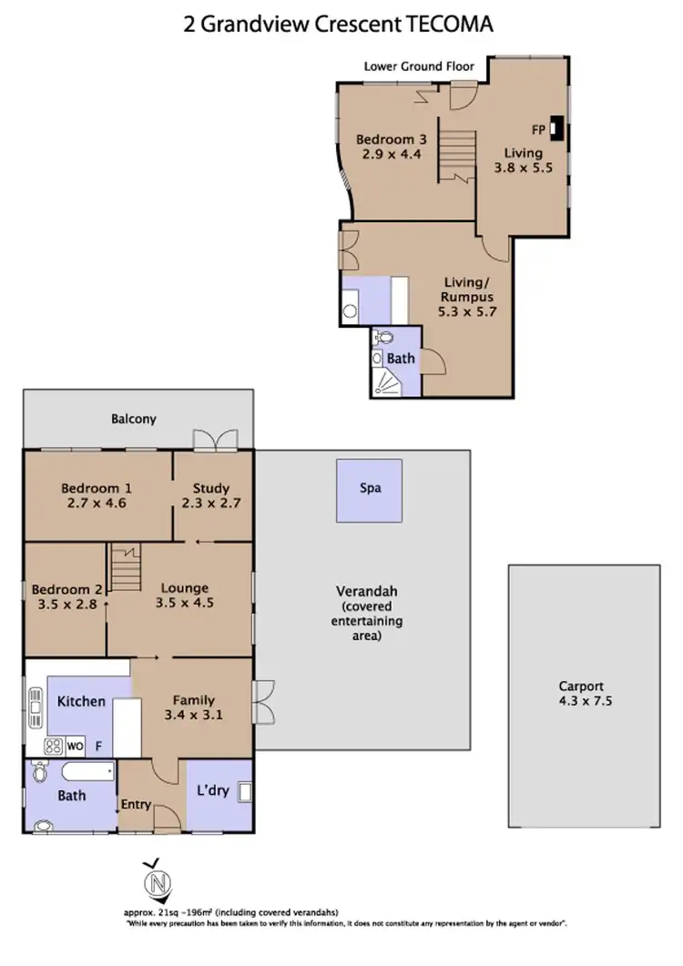 Floorplan of Homely house listing, 2 Grandview Crescent, Tecoma VIC 3160