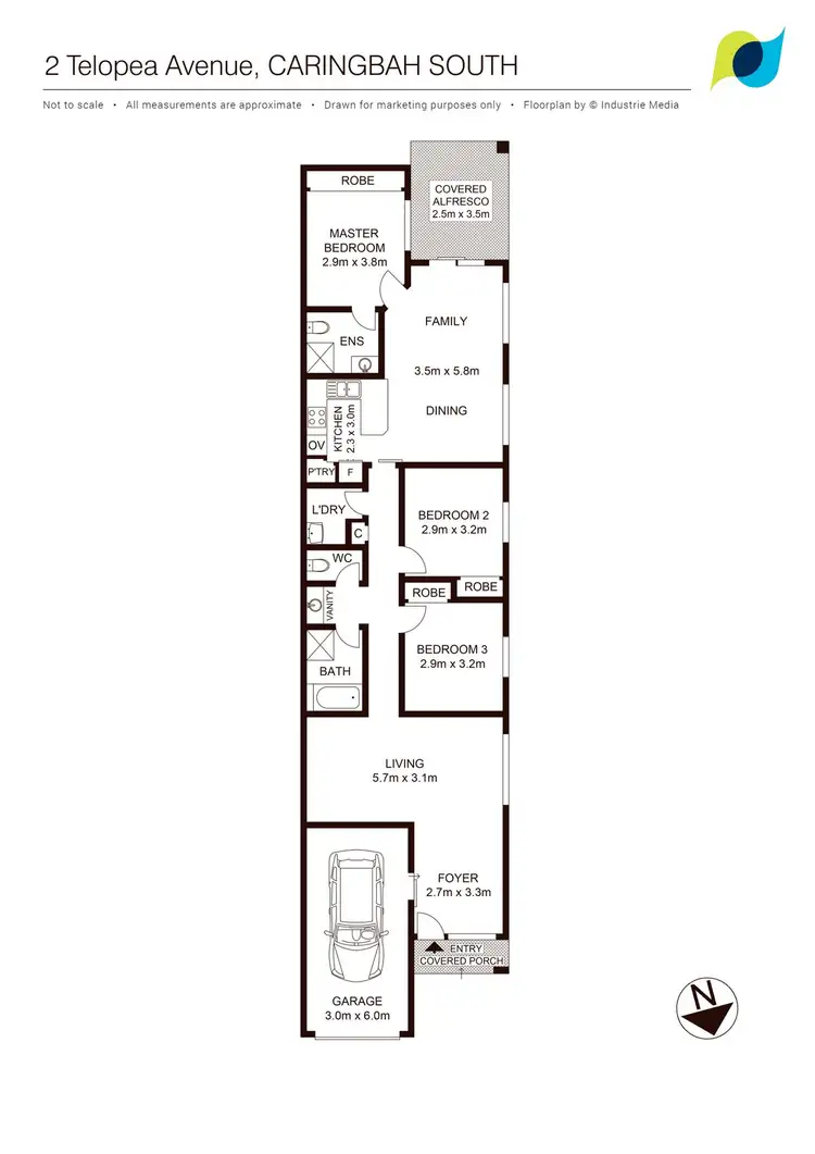 Floorplan of Homely semi-detached listing, 2 Telopea Avenue, Caringbah South NSW 2229