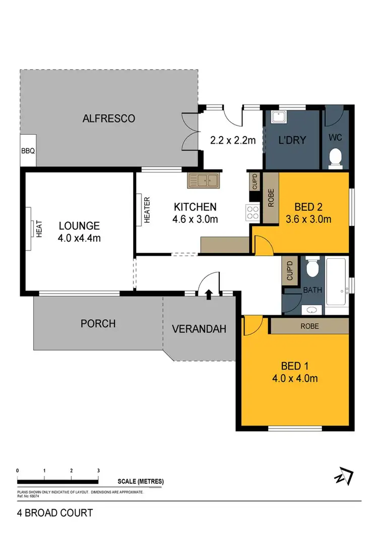Floorplan of Homely house listing, 4 Broad Court, Kangaroo Flat VIC 3555