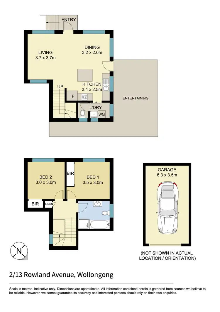 Floorplan of Homely townhouse listing, 2/13 Rowland Avenue, Wollongong NSW 2500