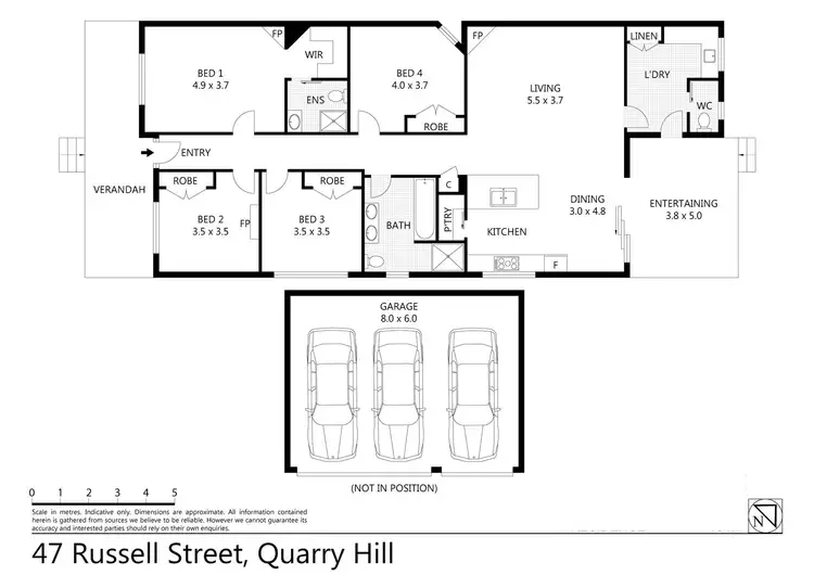 Floorplan of Homely house listing, 47 Russell Street, Quarry Hill VIC 3550