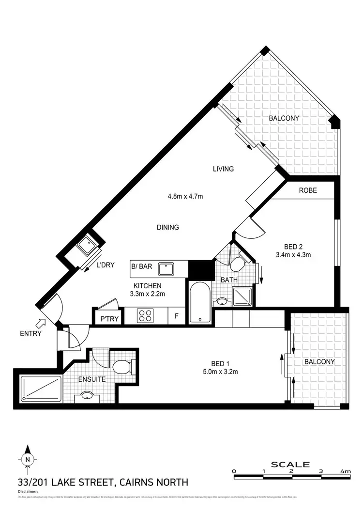 Floorplan of Homely unit listing, 33/201 Lake Street, Cairns North QLD 4870