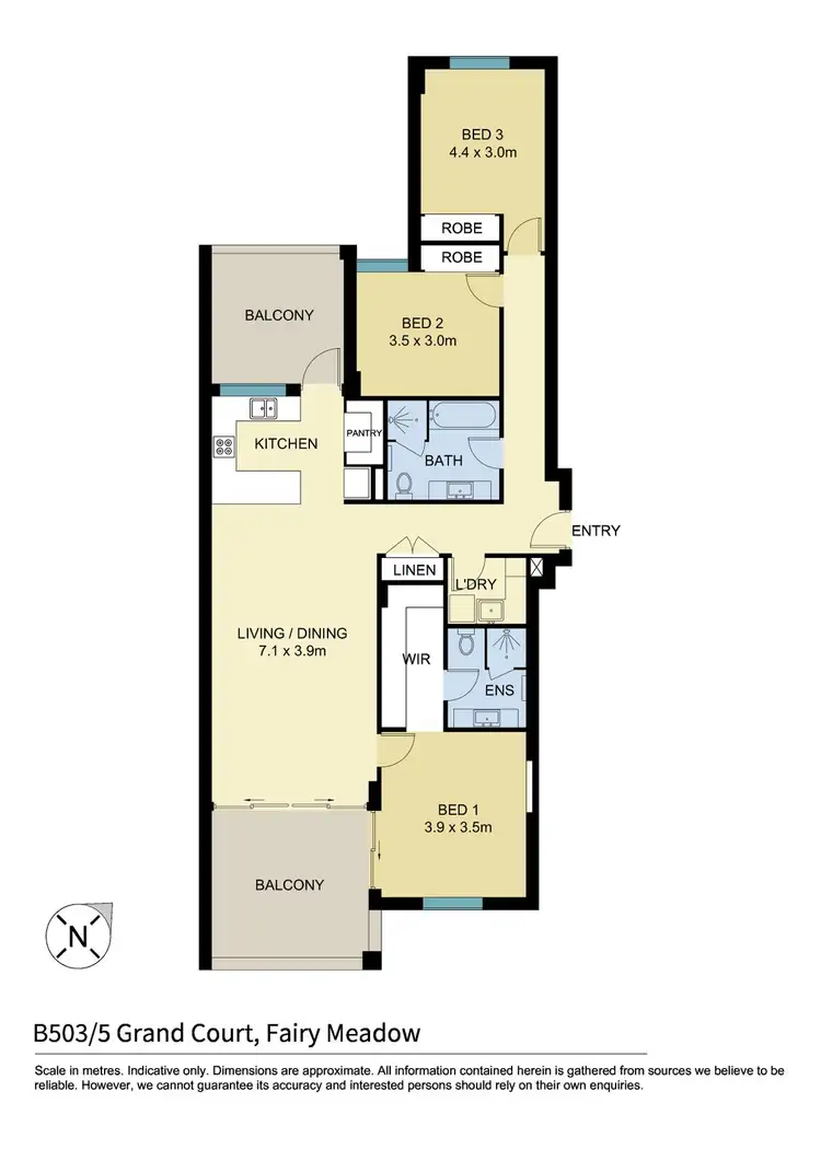 Floorplan of Homely apartment listing, B503/5 Grand Court, Fairy Meadow NSW 2519