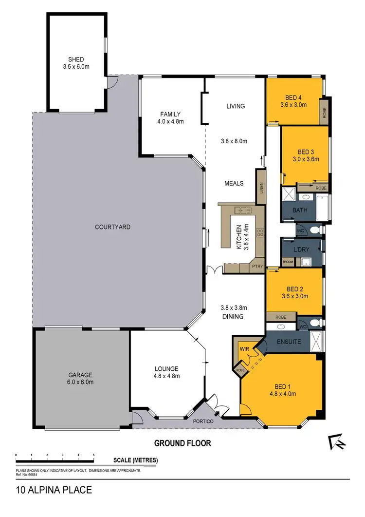 Floorplan of Homely house listing, 10 Alpina Place, Kangaroo Flat VIC 3555