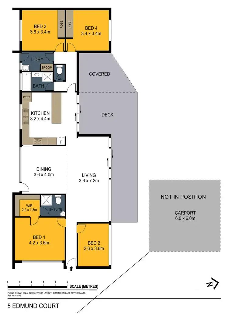 Floorplan of Homely house listing, 5 Edmund Court, Kangaroo Flat VIC 3555