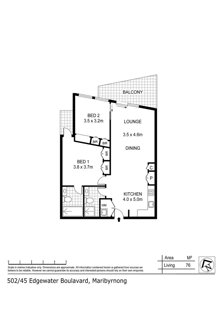Floorplan of Homely apartment listing, 502/45 Edgewater Boulevard, Maribyrnong VIC 3032