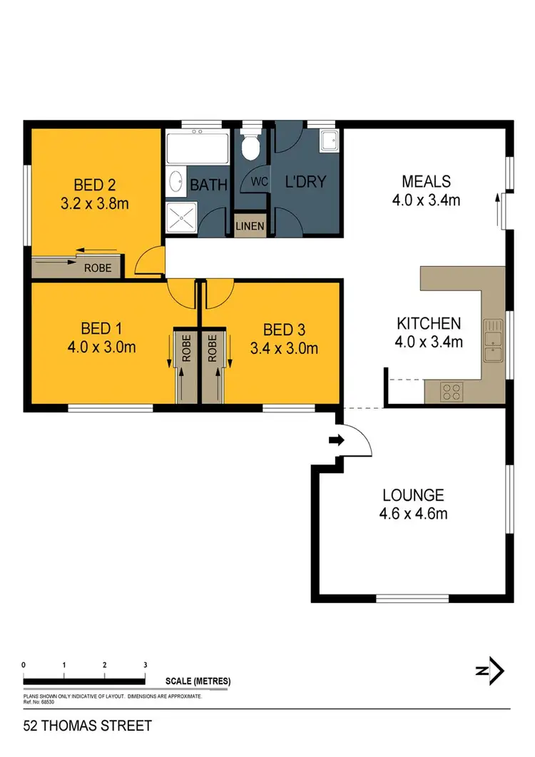 Floorplan of Homely house listing, 52 Thomas Street, Kangaroo Flat VIC 3555