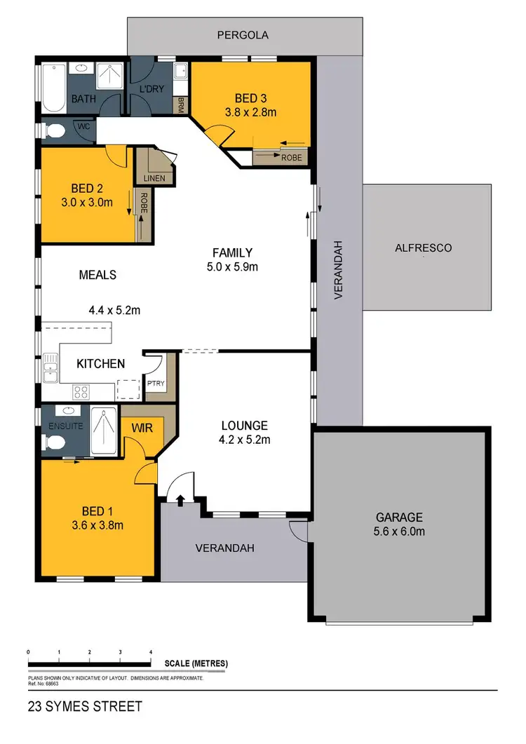 Floorplan of Homely house listing, 23 Symes Street, Kangaroo Flat VIC 3555