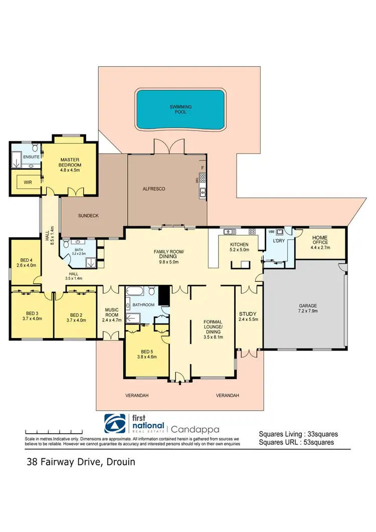 Floorplan of Homely house listing, 38 Fairway Drive, Drouin VIC 3818