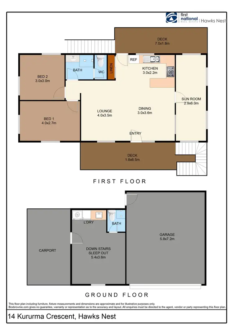 Floorplan of Homely house listing, 14 Kururma Crescent, Hawks Nest NSW 2324