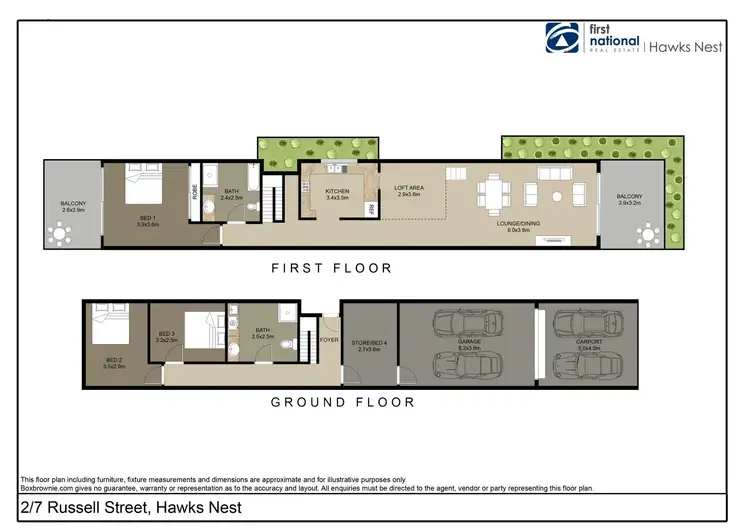 Floorplan of Homely semi-detached listing, 2/7 Russell Street, Hawks Nest NSW 2324