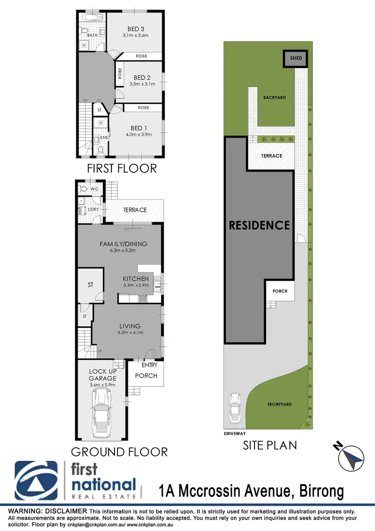 Floorplan of Homely semi-detached listing, 1A McCrossin Avenue, Birrong NSW 2143