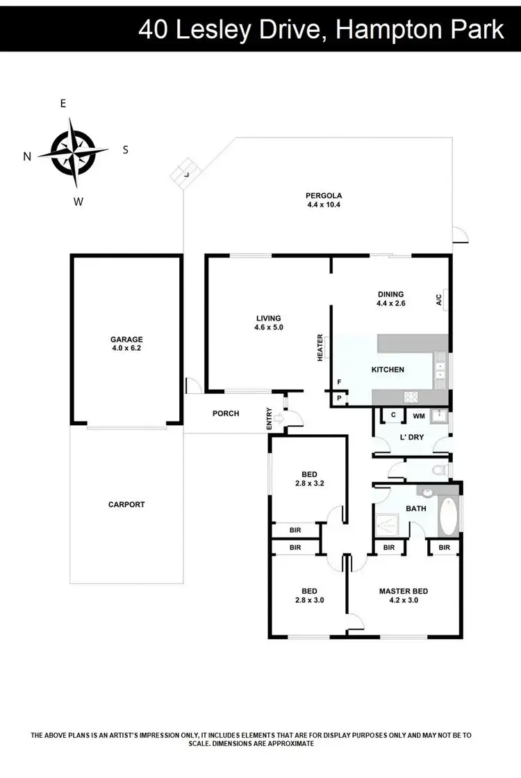 Floorplan of Homely house listing, 40 Lesley Drive, Hampton Park VIC 3976