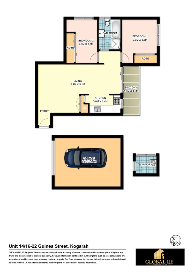 Floorplan of Homely unit listing, 14/16-22 Guinea Street, Kogarah NSW 2217