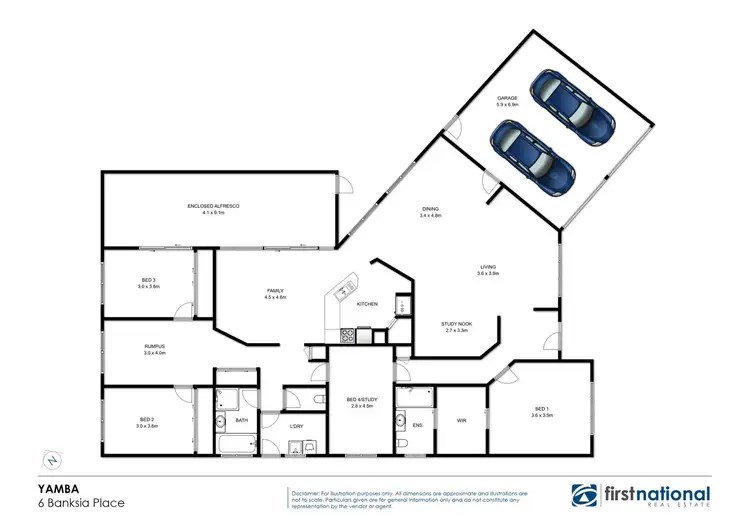 Floorplan of Homely house listing, 6 Banksia Place, Yamba NSW 2464
