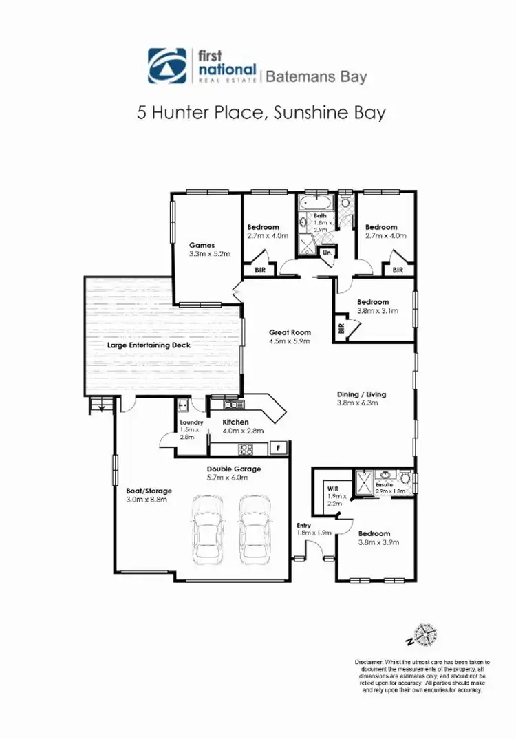 Floorplan of Homely house listing, 5 Hunter Place, Sunshine Bay NSW 2536