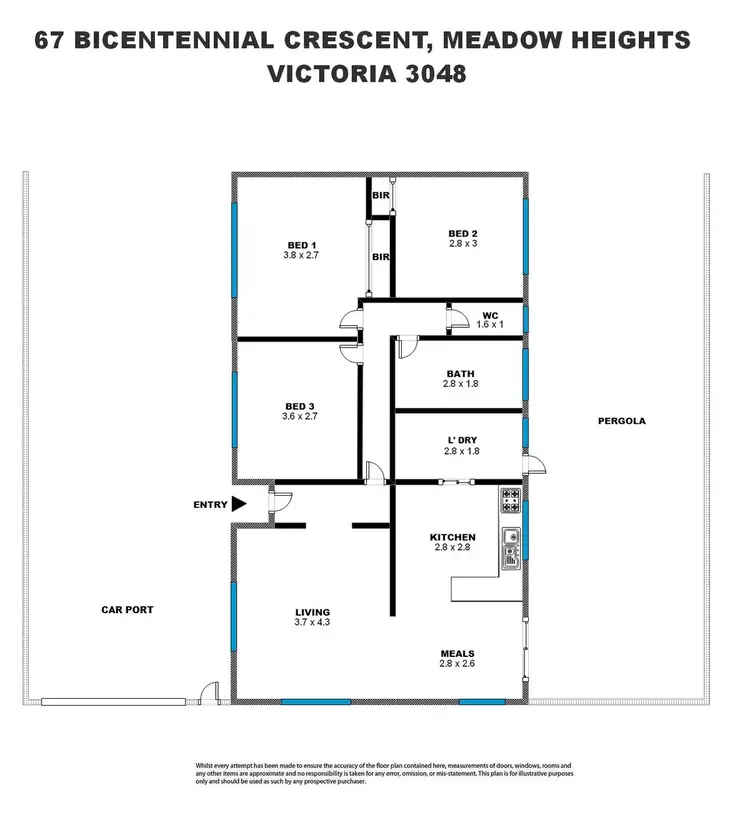Floorplan of Homely house listing, 67 Bicentennial Crescent, Meadow Heights VIC 3048