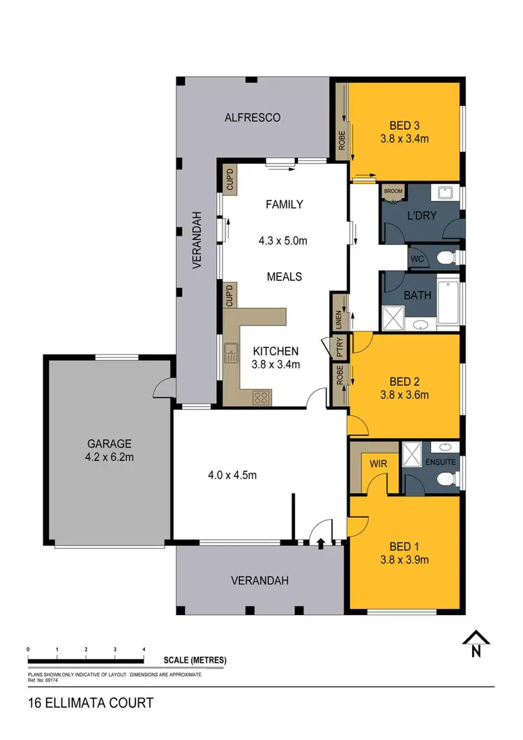Floorplan of Homely house listing, 16 Ellimata Court, Strathdale VIC 3550