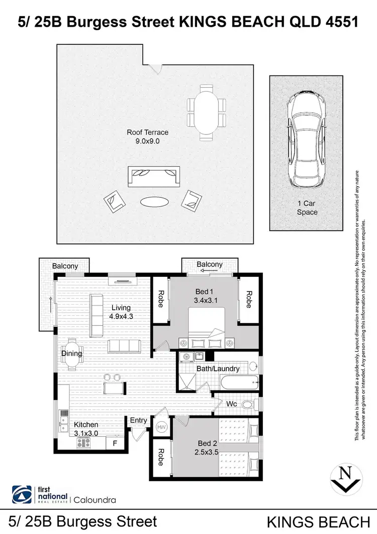 Floorplan of Homely unit listing, 5/25B Burgess Street, Kings Beach QLD 4551