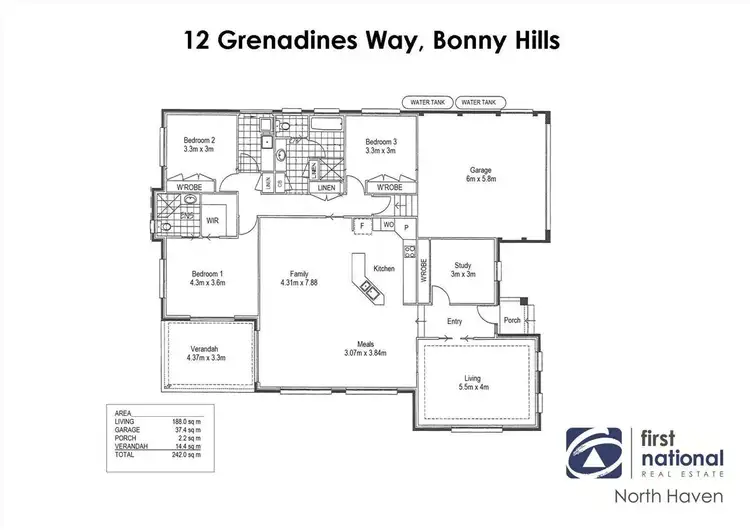 Floorplan of Homely house listing, 12 Grenadines Way, Bonny Hills NSW 2445