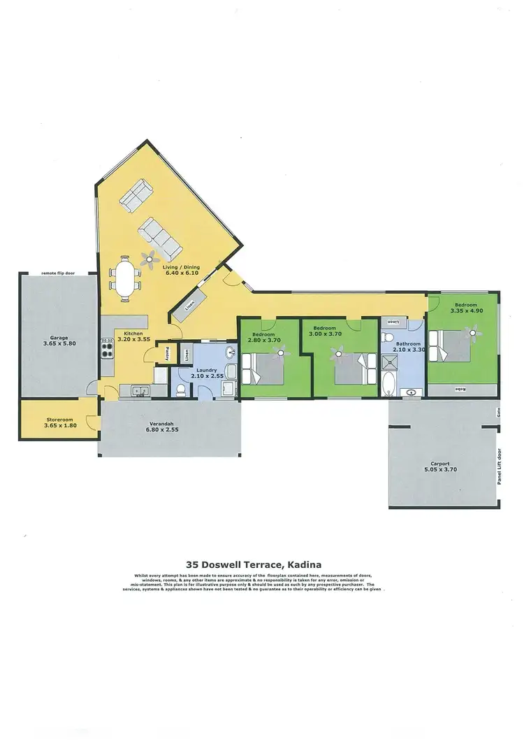 Floorplan of Homely house listing, 35 Doswell Terrace, Kadina SA 5554