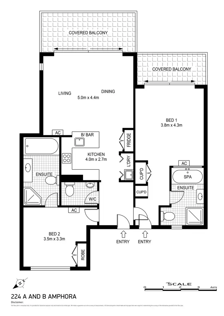 Floorplan of Homely apartment listing, 224/49-63 Williams Esplanade, Palm Cove QLD 4879