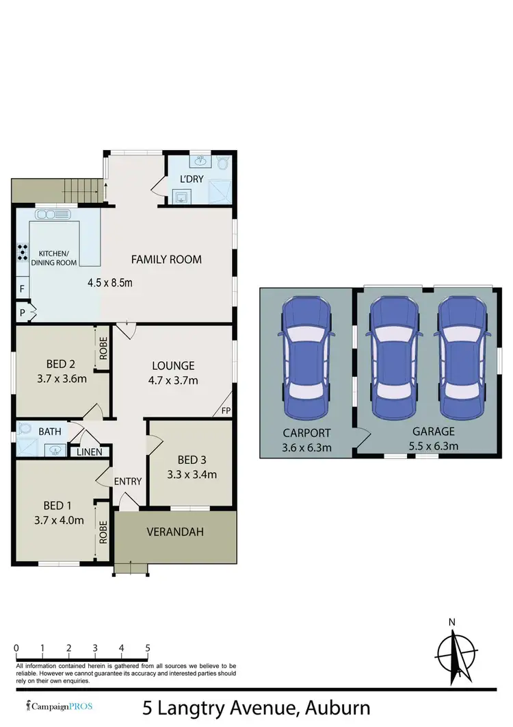 Floorplan of Homely house listing, 5 Langtry Avenue, Auburn NSW 2144