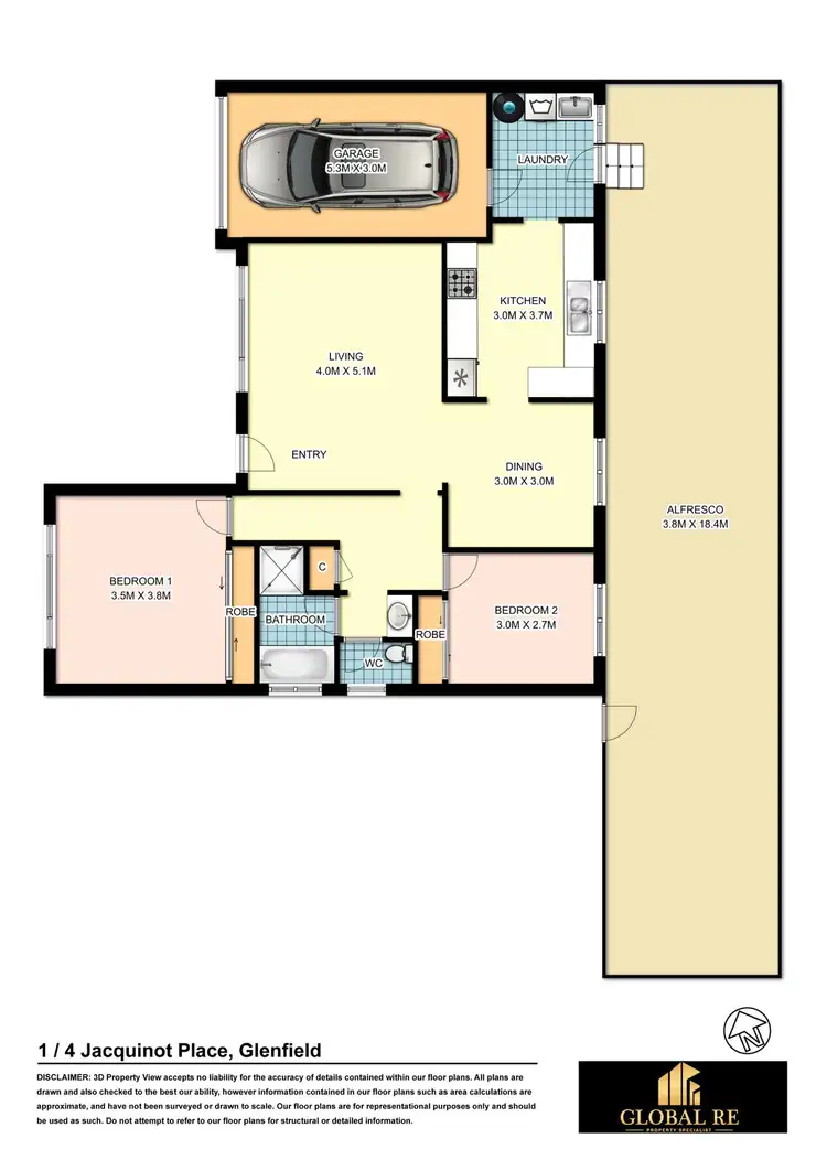 Floorplan of Homely villa listing, 1/4 Jacquinot Place, Glenfield NSW 2167