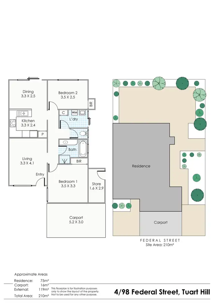 Floorplan of Homely villa listing, 4/98 Federal Street, Tuart Hill WA 6060
