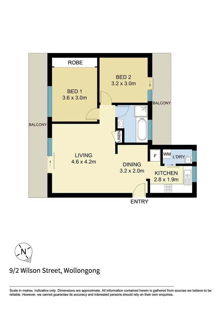 Floorplan of Homely apartment listing, 9/2 Wilson Street, Wollongong NSW 2500