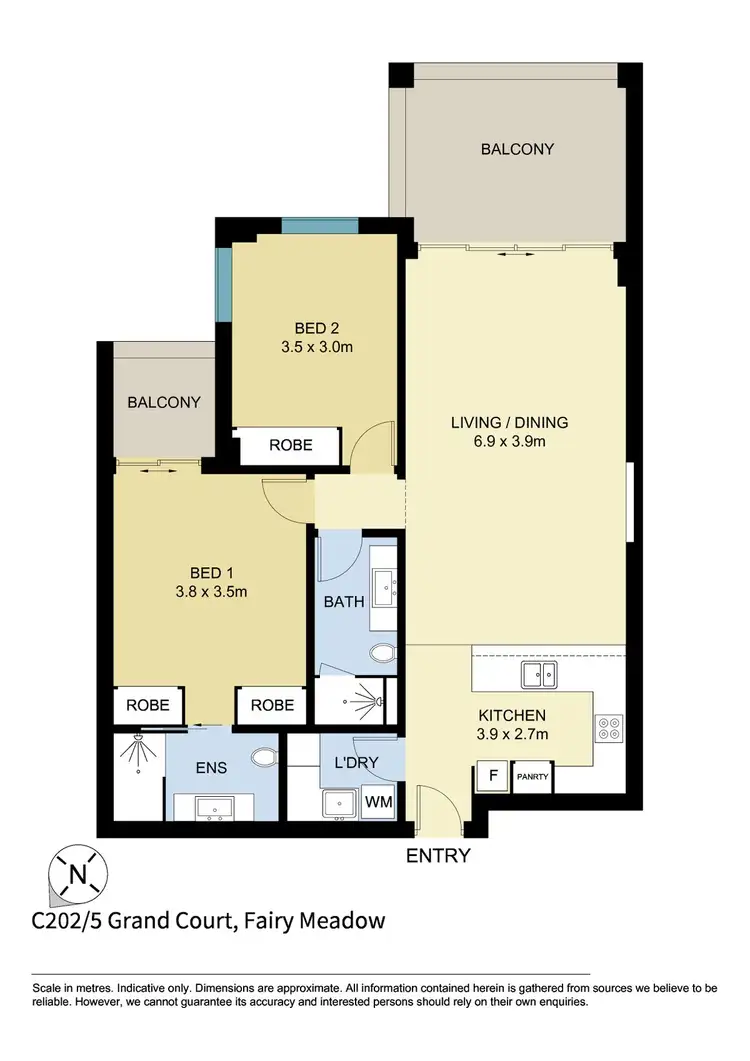 Floorplan of Homely apartment listing, C202/5 Grand Court, Fairy Meadow NSW 2519