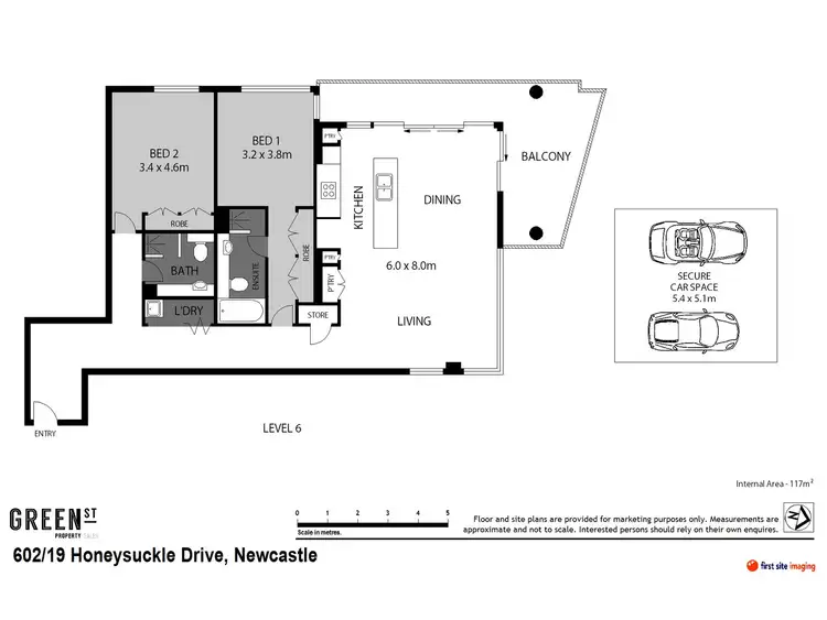Floorplan of Homely apartment listing, 602/19 Honeysuckle Drive, Newcastle NSW 2300